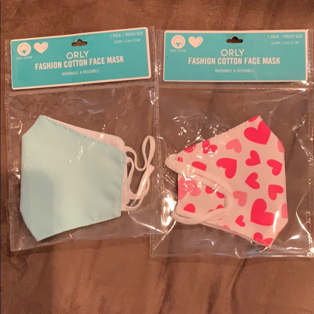 2 youth size cotton face masks